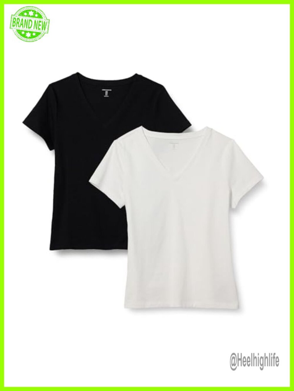 Women's 100% Cotton V-Neck Short Sleeve T-Shirt Regular Fit Tee